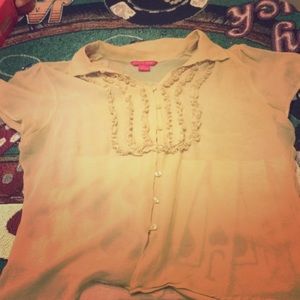 Metallic Gold 100% Silk Blouse